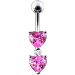 Šperky4U stříbrný piercing do pupíku srdíčka BP01258-P