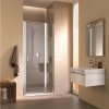 Sprchové kouty Jednokřídlé otvírací dveře Plano Davos Plus 1GR Pravé stříbrné/serigarfie 100 x 200 cm