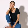 Dámská Trička Blancheporte Jednobarevné tričko s kulatým výstřihem eco friendly černá