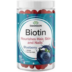 Swanson Biotin Borůvka 60 ks gummies