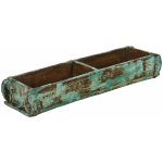 Sanu Babu Truhlík pod květináč z teakového dřeva, zelená patina, 59x15x11cm – Hledejceny.cz