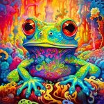 Norimpex diamantový obrázek- Barevná žába 30 x 40 cm – Sleviste.cz