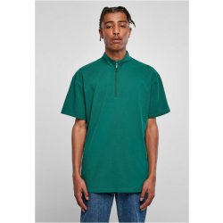 Boxy Zip Pique Tee green