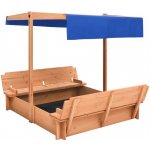 vidaXL Pískoviště se stříškou jedlové dřevo 112 x 112 x 112 cm – Zboží Dáma