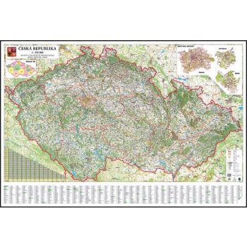 Nástěnná mapa Česká republika 350 - střední 137 x 93 cm - magnetická +  hliníkový rám - černý od 3 990 Kč - Heureka.cz