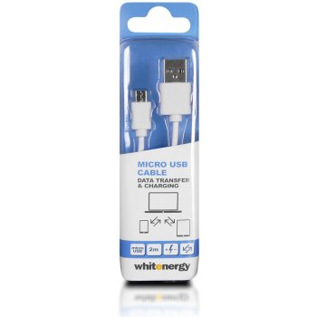 Whitenergy 09970 micro USB, 200cm, bílý