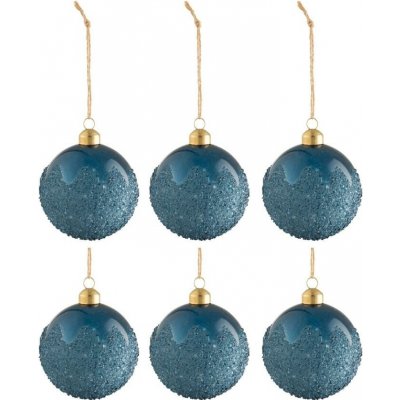J-Line Set šesti modrých skleněných vánočních ozdob Natal 8 cm – Hledejceny.cz