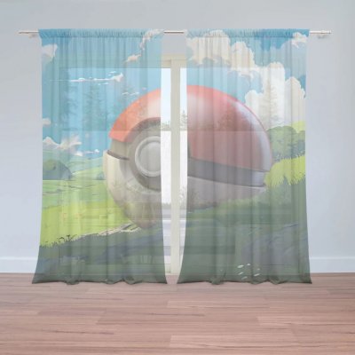 Sablio Záclony Pokemon ball Krajina: 2ks 150x250cm – Hledejceny.cz