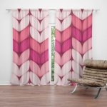 Sablio Závěs Tříbarevné růžové pletení: 2ks 140x250cm – Hledejceny.cz