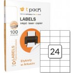 T-Pack ETA07003701 Samolepící etikety 70 x 37 mm 24 ks na A4 100 listů