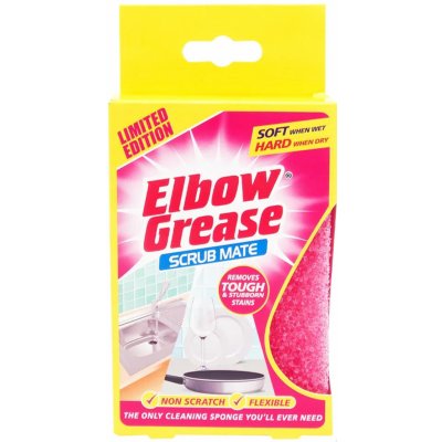 Elbow Grease Pink čistící houbička do domácnosti na různé povrchy 13 x 9 cm