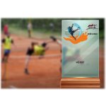 Skleněná trofej na dřevěném podstavci Nohejbal 17 cm – Sleviste.cz