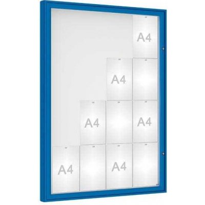 PROCITY Venkovní vitrína model 1000, 16 x A4, plexi, modrá | Zboží Auto