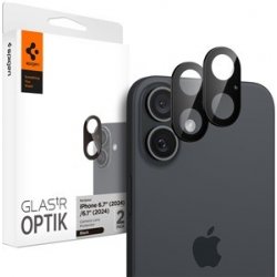 Spigen Glass tR Optik 2 Pack black - iPhone 16/16 Plus AGL07922