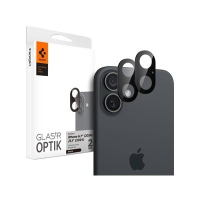 Spigen Glass tR Optik 2 Pack black - iPhone 16/16 Plus AGL07922 – Zboží Živě
