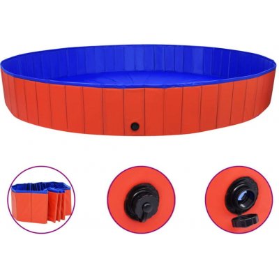 Greatstore Skládací bazén pro psy PVC červený 300 x 40 cm – Zboží Mobilmania