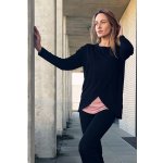 Krásná mamka mateřské tričko Elodie černá pudrová růžová – Sleviste.cz