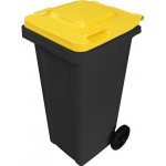Max C24BY Popelnice 240 l černá se žlutým víkem – Zboží Dáma