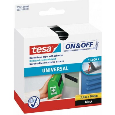 Tesa Samolepicí suchý zip, černý, obě strany, 2,5m x 20mm (55225-00000-02) – Hledejceny.cz
