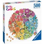 RAVENSBURGER Kulaté Kruh barev: Květiny 500 dílků – Zboží Mobilmania