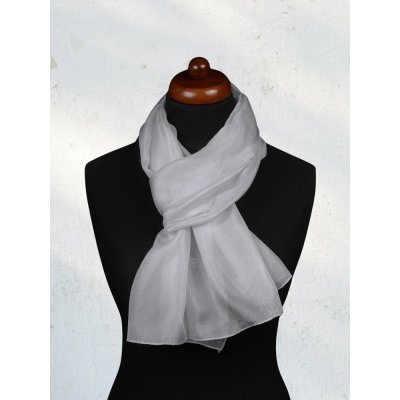 Hedvábná šála světle šedá – Zboží Dáma
