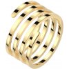 Prsteny Šperky Eshop Spirálovitě zahnutý kroužek z oceli čtvercové rameno zlatá T15.07