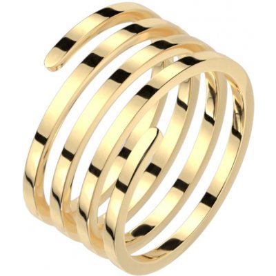 Šperky Eshop Spirálovitě zahnutý kroužek z oceli čtvercové rameno zlatá T15.07 – Zboží Mobilmania