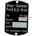 Diverse / Import Prázdný výrobní štítek 60x40 mm pro Puch 250 SGS MG00083286 – Hledejceny.cz