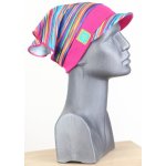 BajaDesign šátek s kšiltem pro holčičky pestré pruhy růžová – Sleviste.cz