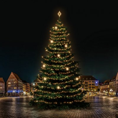 DECOLED LED světelná sada na vánoční stromy vysoké 21-23 m teplá bílá s dekory EFD05W – Hledejceny.cz