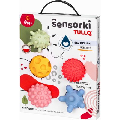 TULLO 496 Senzorické kuličky, 5 ks, pastelové, bez dírek – Zboží Dáma