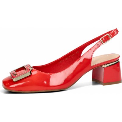 ETIMEĒ dámské elegantní lodičky s otevřenou patou červené – Zboží Mobilmania