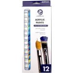 Akrylové barvy 12ks 12ml i na keramiku,sklo,kameny – Zboží Dáma