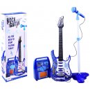 Dětská hudební hračka a nástroj ISO rocková elektrická kytara + zesilovač a mikrofon modrá