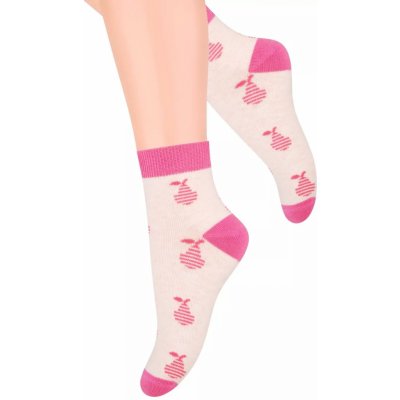 Steven Dívčí kotníkové ponožky se vzorem hrušek 004/123 růžová