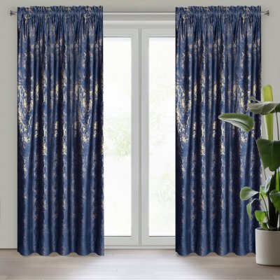EUROFIRANY ZATEMŇOVACÍ ZÁVĚS NA PÁSCE KORNELIE 140X270 CM TMAVĚMODRÁ – Hledejceny.cz