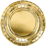 PartyDeco Papírové talířky zlaté metalické, 18 cm – Zboží Dáma