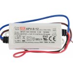 MEAN WELL APV-8-12 Napájecí zdroj: spínaný; LED; 8W; 12VDC; 0,67A; 90÷264VAC; IP42 – Sleviste.cz