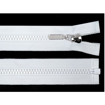 Kostěný zip No 5 délka 30 cm s ozdobným jezdcem, malé, 101 bílá – Hledejceny.cz