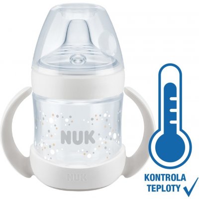 Nuk lahvička na učení Nature Sense s kontrolou teploty bílá 150 ml – Zboží Mobilmania