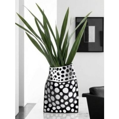 Keramická černo-bílá váza s tečkovaným vzorem 40 cm - Adria – Hledejceny.cz