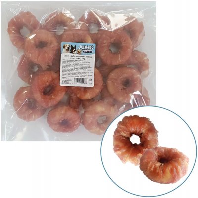 JUKO Donut s kuřecím masem měkký Snacks 6 cm 1 kg 20 ks – Zboží Mobilmania