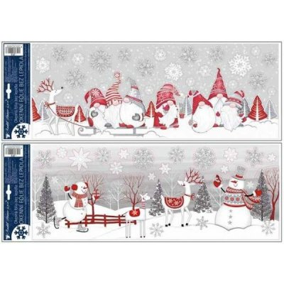 Okenní fólie skřítci a sněhuláci s glitrem 21 x 59,5 cm – Hledejceny.cz
