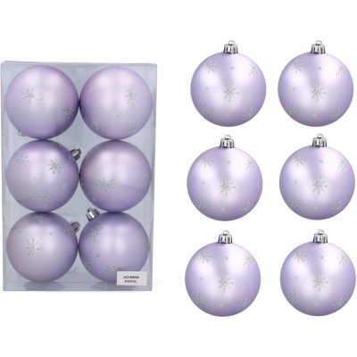 Vánoční koule 6 kusů 8 cm Inlea4Fun - fialové