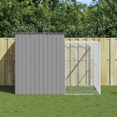 VidaXL Bouda pro psa s výběhem světle šedá 214 x 253 x 181 cm – Zboží Dáma