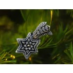 Keramikaportal.eu Kometa zlacená modrá s očkem na pověšení.5x3cm.Vánoční drobnost pro radost. – Hledejceny.cz