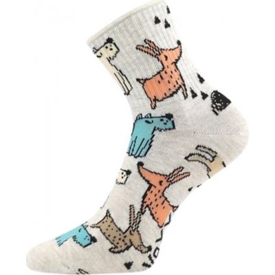 Voxx Fuski Boma dámské ponožky Agapi pejsci smetanové – Sleviste.cz