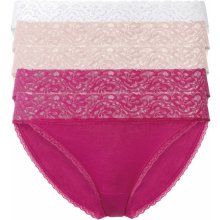 Esmara Dámské krajkové kalhotky 5 kusů růžová světle růžová bílá