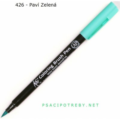 Sakura XBR426 Koi Coloring Brush pen Štětcové pero Akvarel Paví Zelená