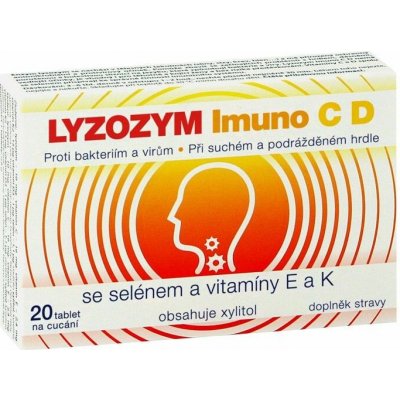 LYZOZYM Imuno C D se selénem a vitamíny E a K 20 cucacích tablet – Hledejceny.cz